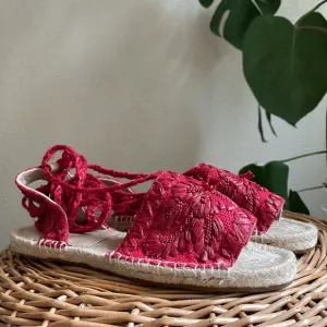 NEW Antik Batik Tori designed in Paris beautiful raffia red jute espadri…