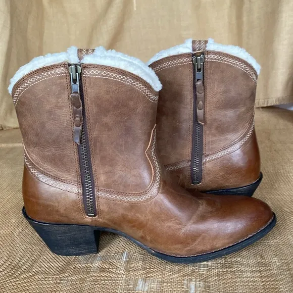 NEW Ariat Darlin Fleece Lined Sandstorm Leather Cowboy Boots