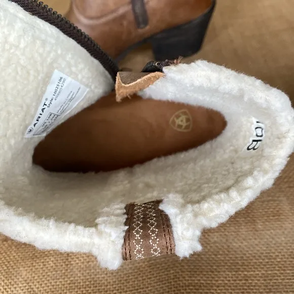 NEW Ariat Darlin Fleece Lined Sandstorm Leather Cowboy Boots