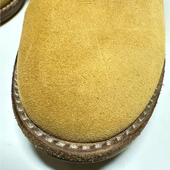 NEW Arturo Chiang Maira Suede Shearling Fur Lined Heel Boots Wmns Size 7.5 Camel