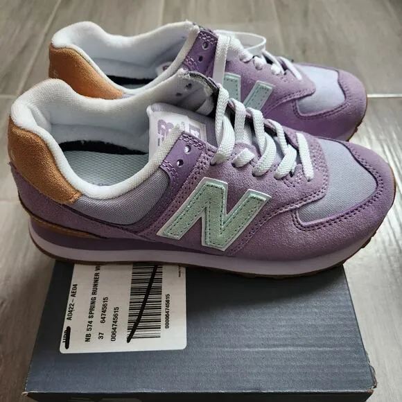 New Balance 574 lavender sneakers size 6