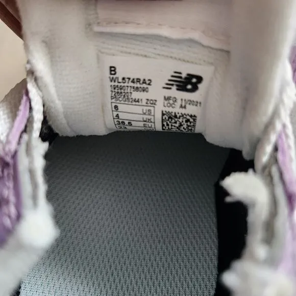 New Balance 574 lavender sneakers size 6