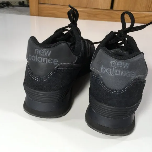 New Balance 574 Sneakers Mens Size 9 EUR 42.5 Black Suede ML574EVE