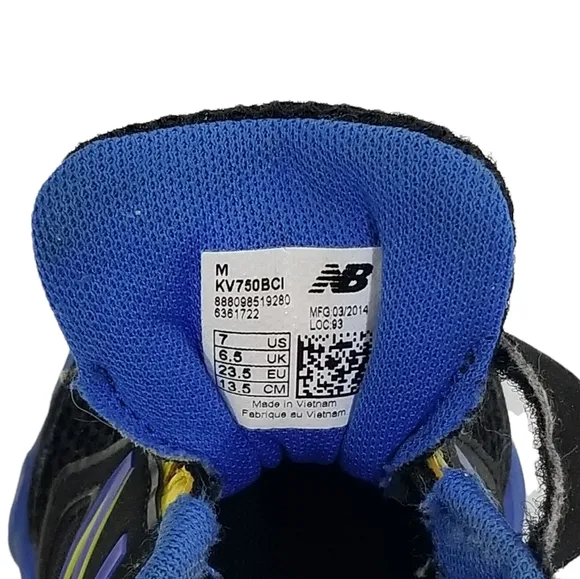 New Balance 750 V3 Toddler Sneakers In Blue/Black - Yellow Accent Size 7