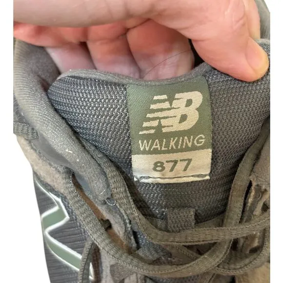 New Balance 877 Sneakers 10.5 Wide 2E Men Gray Walking Suede Mesh Athleisure