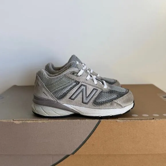 New Balance 990 V5 Grey/White Toddler Sneakers - SZ 6 C