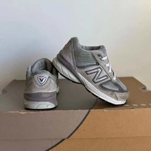New Balance 990 V5 Grey/White Toddler Sneakers - SZ 6 C