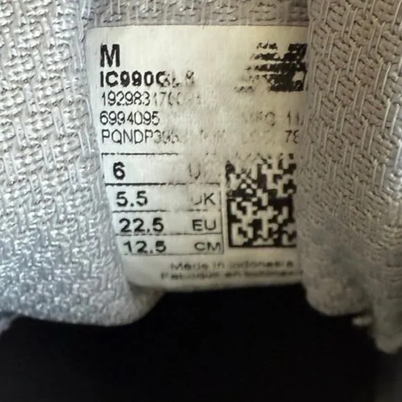 New Balance 990 V5 Grey/White Toddler Sneakers - SZ 6 C