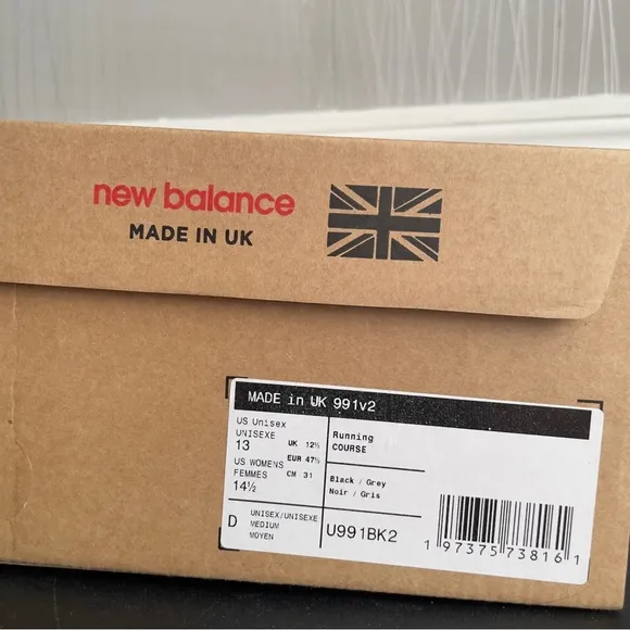 New Balance 991 Sneakers Men’s 13 Made in UK 991v2 Black