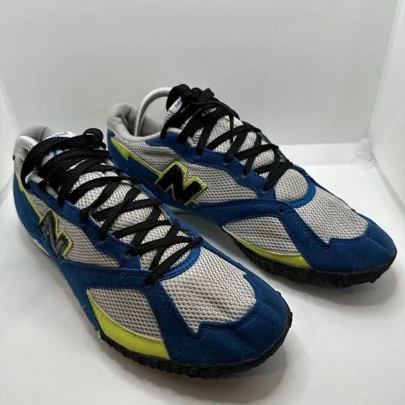 New Balance Sneakers 210 Mens Size 9.5 Gray Blue Yellow Suede Mesh Activewear