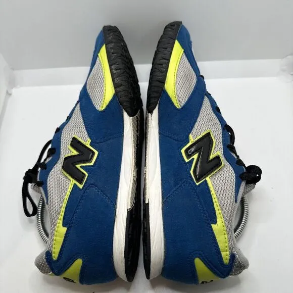 New Balance Sneakers 210 Mens Size 9.5 Gray Blue Yellow Suede Mesh Activewear
