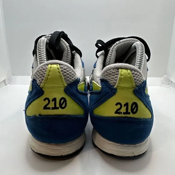 New Balance Sneakers 210 Mens Size 9.5 Gray Blue Yellow Suede Mesh Activewear