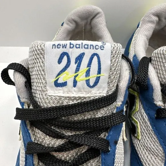 New Balance Sneakers 210 Mens Size 9.5 Gray Blue Yellow Suede Mesh Activewear