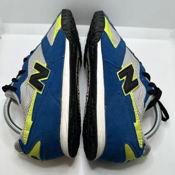 New Balance Sneakers 210 Mens Size 9.5 Gray Blue Yellow Suede Mesh Activewear