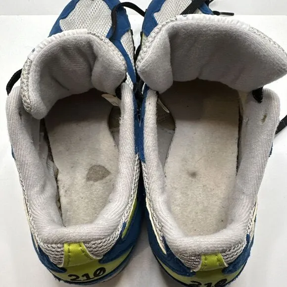 New Balance Sneakers 210 Mens Size 9.5 Gray Blue Yellow Suede Mesh Activewear