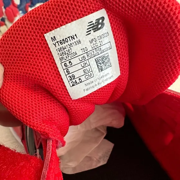 New Balance Team Red Night Sky Foam Mesh Athletic Sneakers Boys 6.5