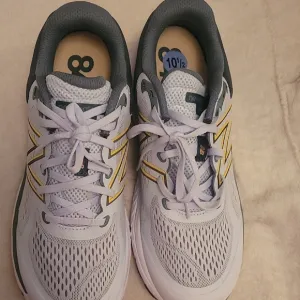 New Balance White and Yellow Sneakers Breathable Mesh Design