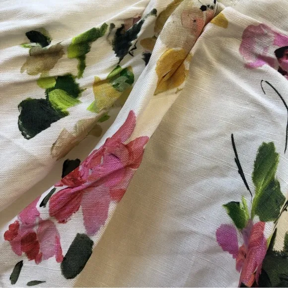 NEW BEST AJE Clara Linen Floral Mini Dress White Pink Blush Spring Back Bow