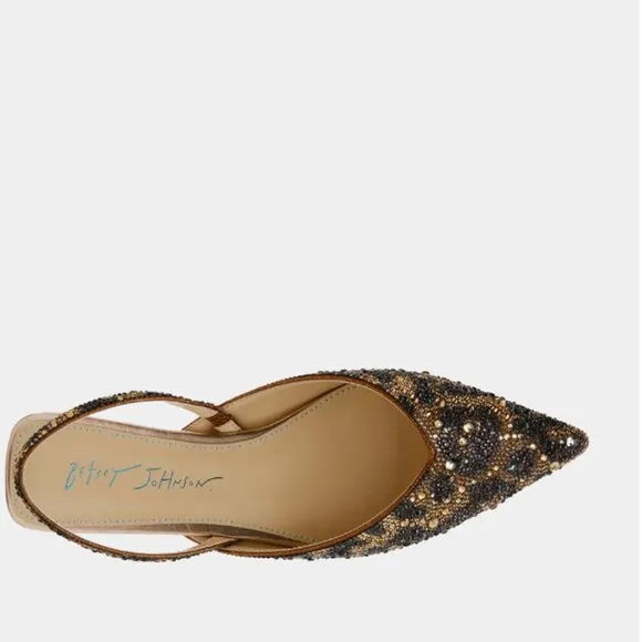new Betsey Johnson Vance Mule LEOPARD Flats Womens 254 392