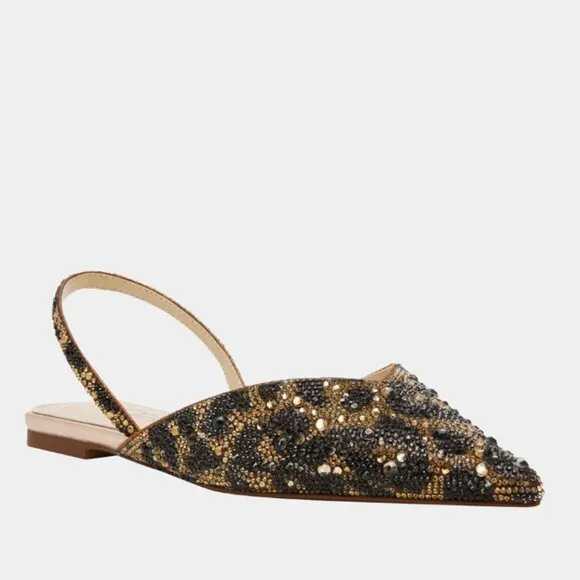 new Betsey Johnson Vance Mule LEOPARD Flats Womens 254 392