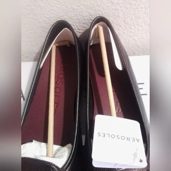New Bia Comfortable Women’s Ornamented Black Leather Flats Size 10M”