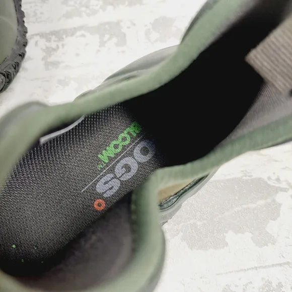 New Bogs Basin Waterproof Rubber Green Chelsea Ankle Boots W388