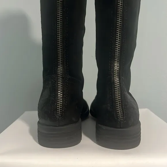 NEW BORN BLACK BORMAN LEOPARD PRINT LINED OVER the KNEE RIDING BOOTS