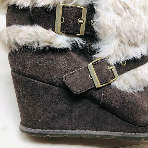 New Caterpillar (Cat) Faux Fur Lined Suede Ankle Boots