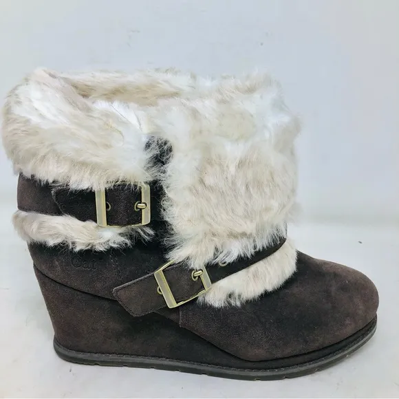 New Caterpillar (Cat) Faux Fur Lined Suede Ankle Boots