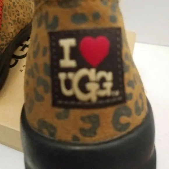 New Chestnut Short Classic Boot I Love❤ UGG Animal Print Leopard Cheetah 1006213
