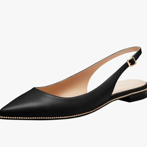 NEW Coach Elegant Black Slingback Flats