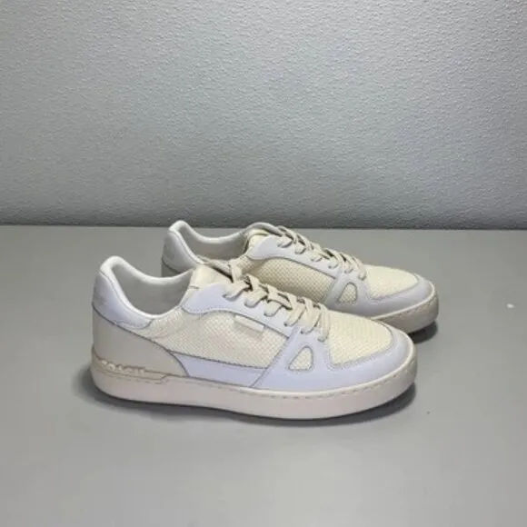 NEW COACH Low Top Court Mesh Mens Size 8 Cream Comfort Sneaker