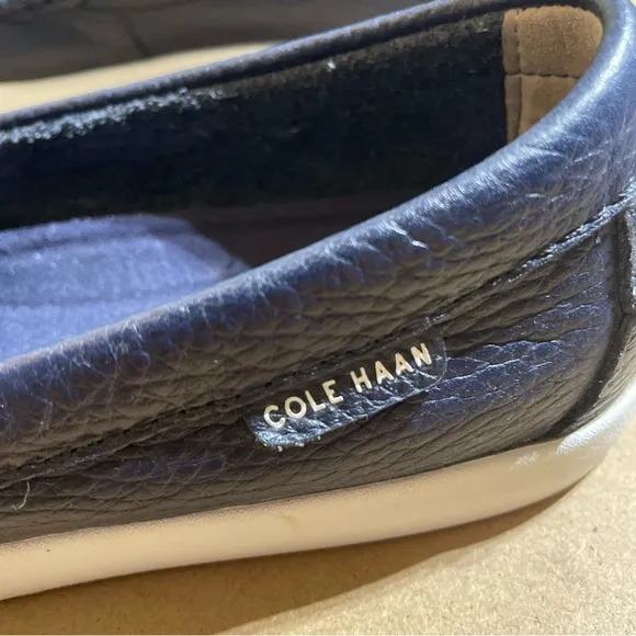 NEW Cole Haan Navy Blue Slip On Leather  Loafers