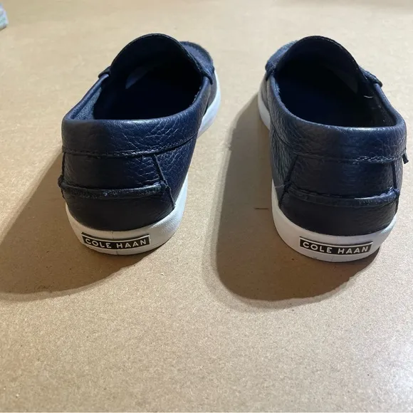 NEW Cole Haan Navy Blue Slip On Leather  Loafers