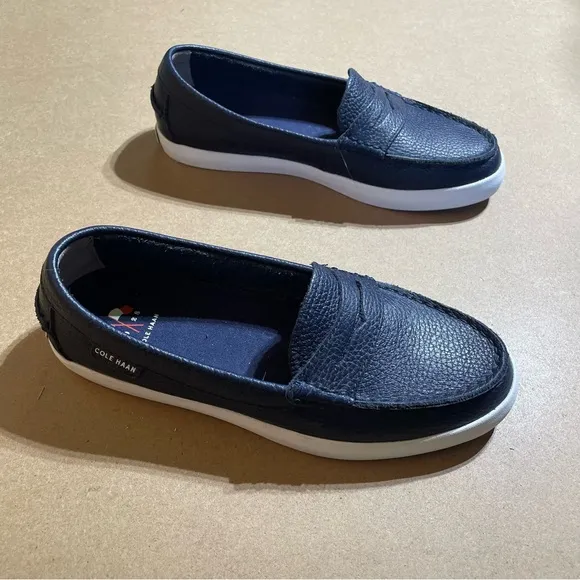 NEW Cole Haan Navy Blue Slip On Leather  Loafers