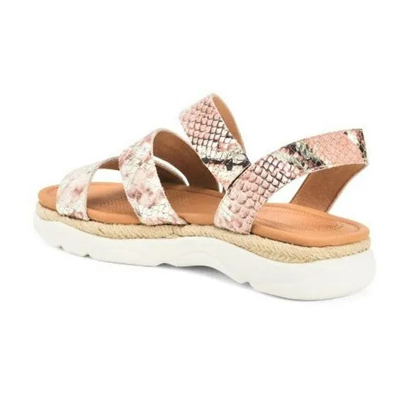 New! Corso Como Women's Snakeskin Embossed Leather Espadrille Sandals