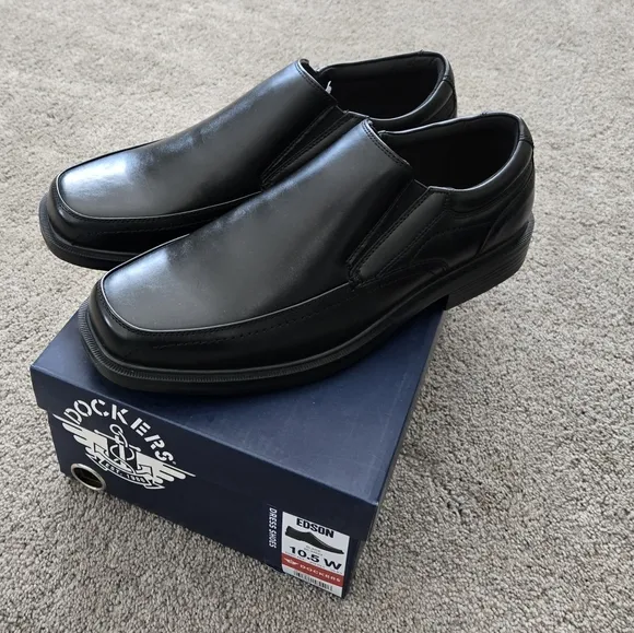 New Dockers Mens Edson  Slip On Black Dress Shoe