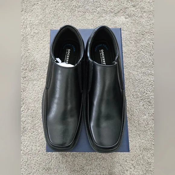 New Dockers Mens Edson  Slip On Black Dress Shoe