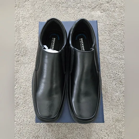 New Dockers Mens Edson  Slip On Black Dress Shoe