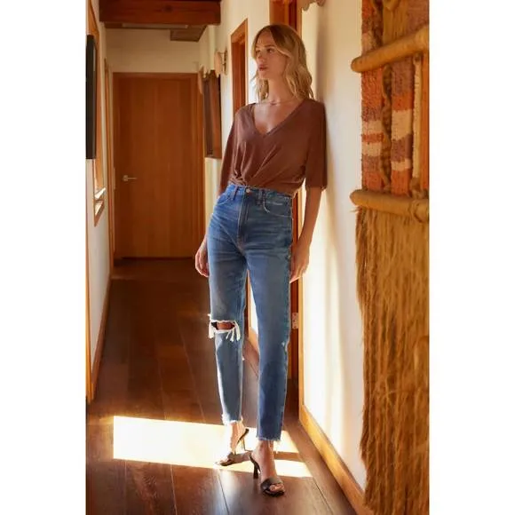 NEW ETICA marcella high rise slim cedar breaks jeans in blue