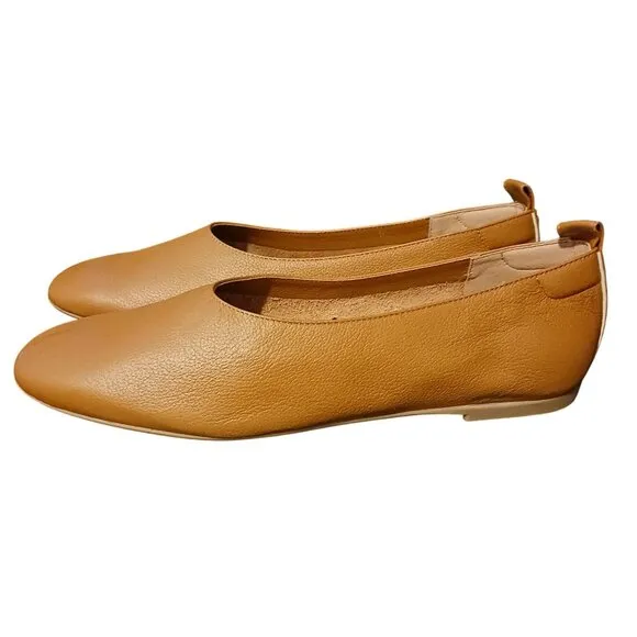 NEW Everlane The Day Glove Italian Leather Flats in Toasted Almond, Size 8