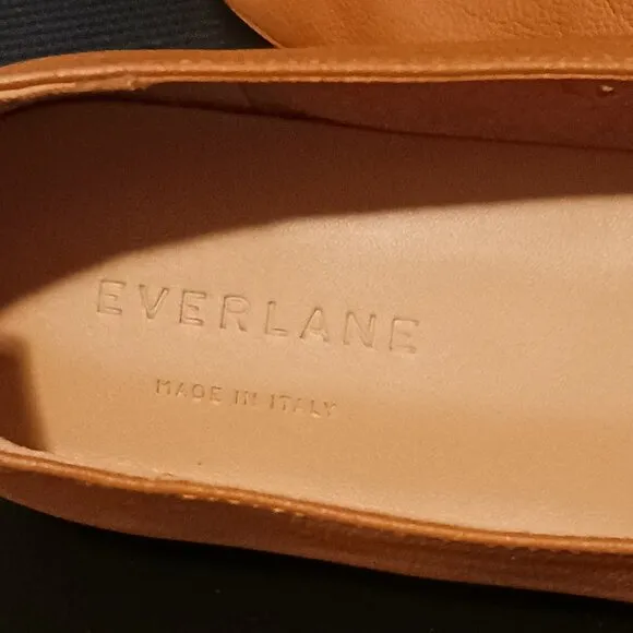 NEW Everlane The Day Glove Italian Leather Flats in Toasted Almond, Size 8