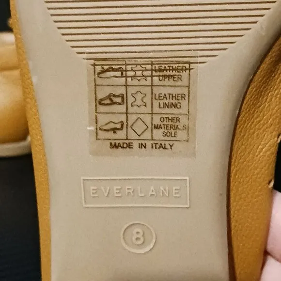NEW Everlane The Day Glove Italian Leather Flats in Toasted Almond, Size 8