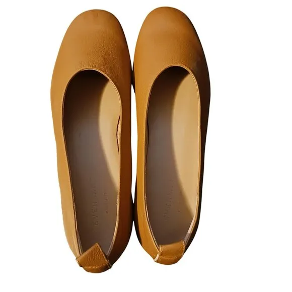 NEW Everlane The Day Glove Italian Leather Flats in Toasted Almond, Size 8