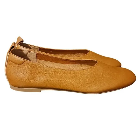 NEW Everlane The Day Glove Italian Leather Flats in Toasted Almond, Size 8