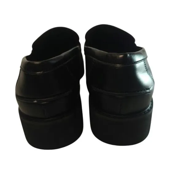 New faux leather Black tassel loafers sz 11