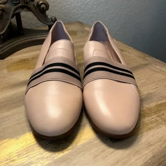 New Franco Sarto Odyssey Blush Leather Strap Slip-on Loafers SZ 7
