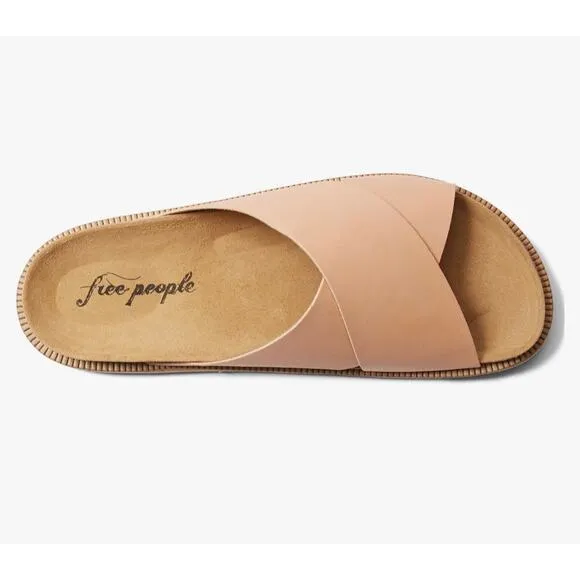 NEW Free People Sidelines Footbed Women Tan Size 9
