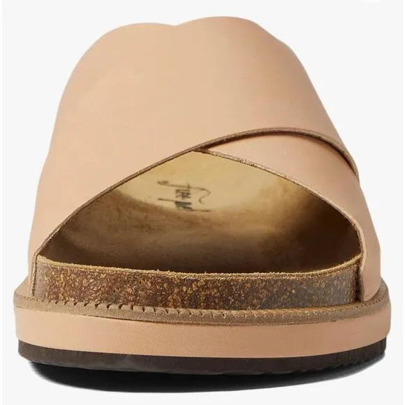 NEW Free People Sidelines Footbed Women Tan Size 9