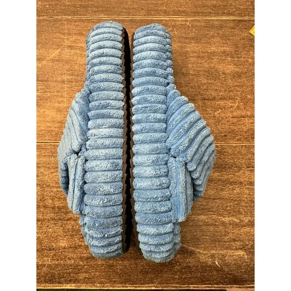 NEW FREE PEOPLE TEO DAYS IN IBIZA TERRY SLIDES ~ cerulean blue Size 11